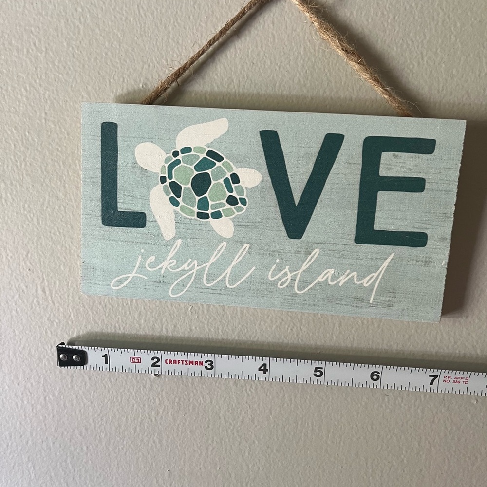 Jekyll Island Love Wall Sign - Green and White